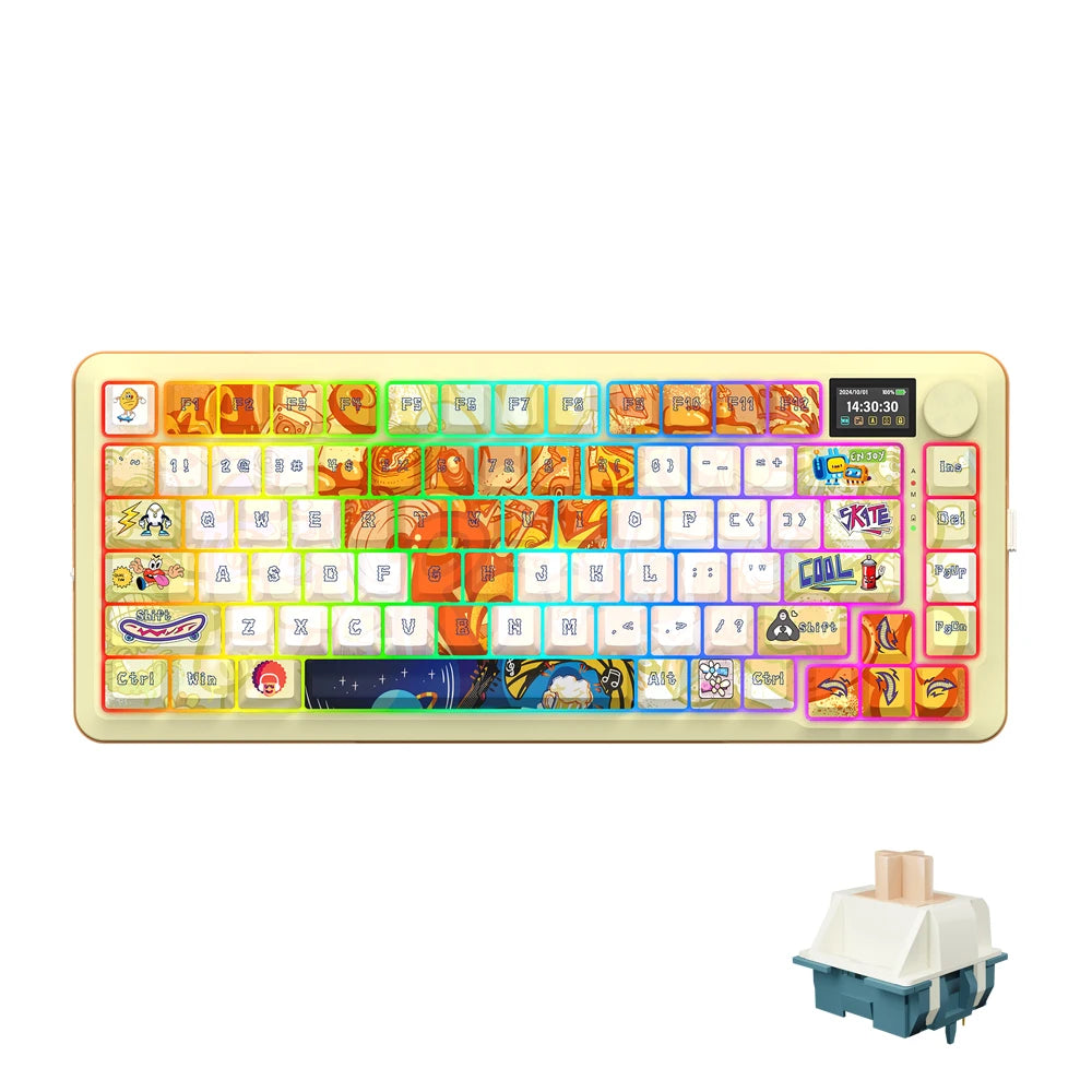 REDRAGON FLEKACT K708 PRO RGB USB Mechanical Gaming Keyboard 82 Keys Support Bluetooth wireless 2.4G Wired for Gamer Computer PC