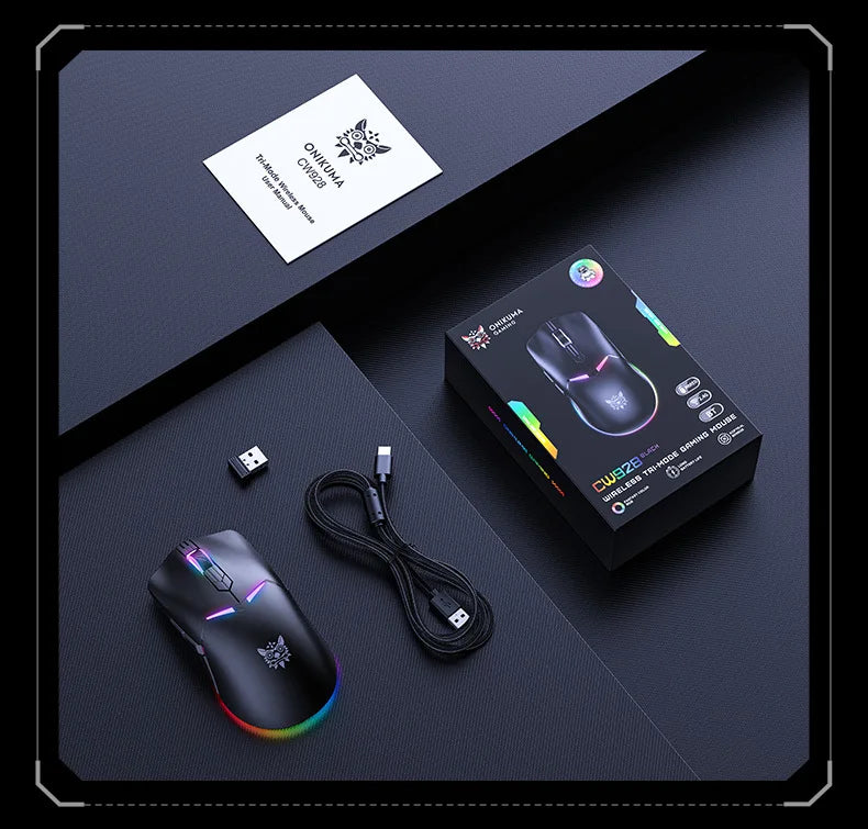 ONIKUMA Wireless Headphones RGB Lighting 2.4G Bluetooth Gaming Headset Active Noise Reduction Ultra Long Life for PC Gamer GT808