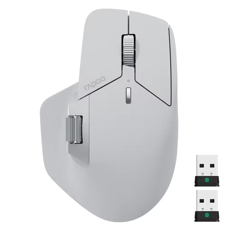 Rapoo MT760PRO Wireless Mouse NearLink + Bluetooth 5.0 Multi-Device 12000 DPI 2K Polling Rate Ergo for Work Gaming Quiet Clicks