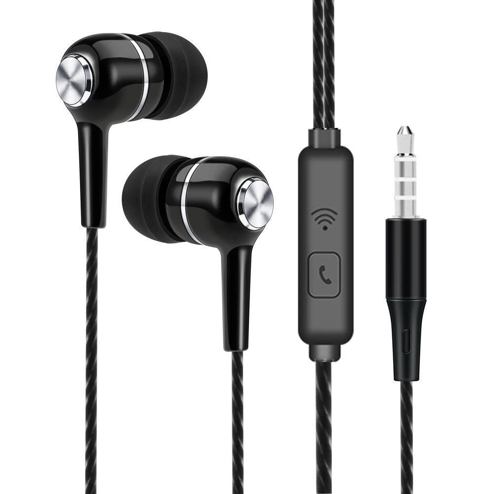 3.5mm Wired Headphones HiFi Stereo in-ear Earphones Gaming Headsets with Microphone Sports Earbuds for Xiaomi Huawei iPhone
