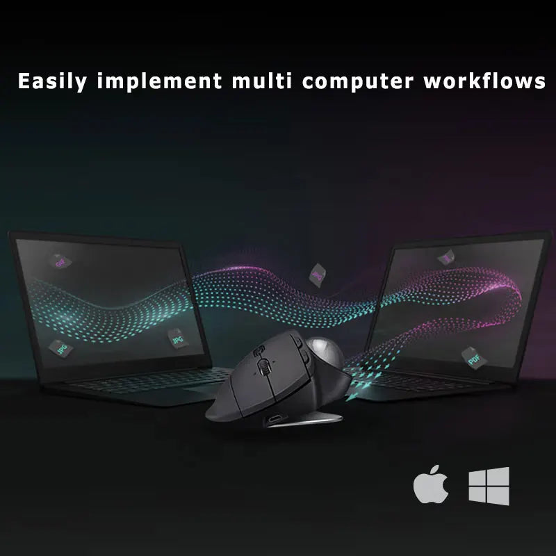 Logitech MX Ergo S Wireless Trackball Mouse Adjustable Ergonomic Design Rechargeable Bluetooth Mouse for Office Drawing Laptop
