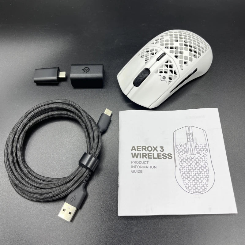 Steelseries Aerox3 Wireless hole mouse Rechargeable 2.4G Bluetooth 5.0 Gaming Mouse For LOL CS