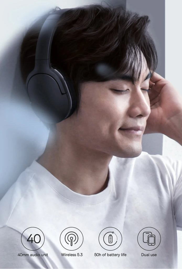 Baseus D02 Pro Wireless Headphones Bluetooth Earphone 5.3 Foldable Headset Sport Over the Ear Headphone Gaming Bluetooth Earbuds
