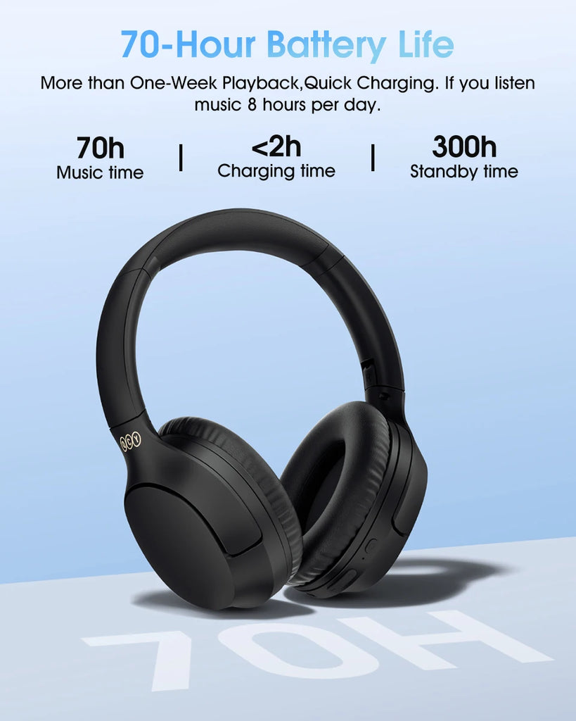 QCY H2 Pro Wireless Headphones Bluetooth 5.3 Earphone HIFI 3D Stereo Headset BASS Mode Gaming Earbuds Over the Ear Headphone 70H