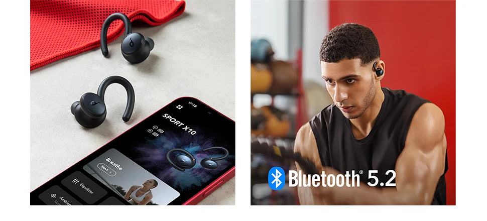 Anker Soundcore Sport X10 Bluetooth 5.2 Headphones Sports Rotating Ear Hooks Deep Bass IPX7 Waterproof Sweatproof Sport Earbuds