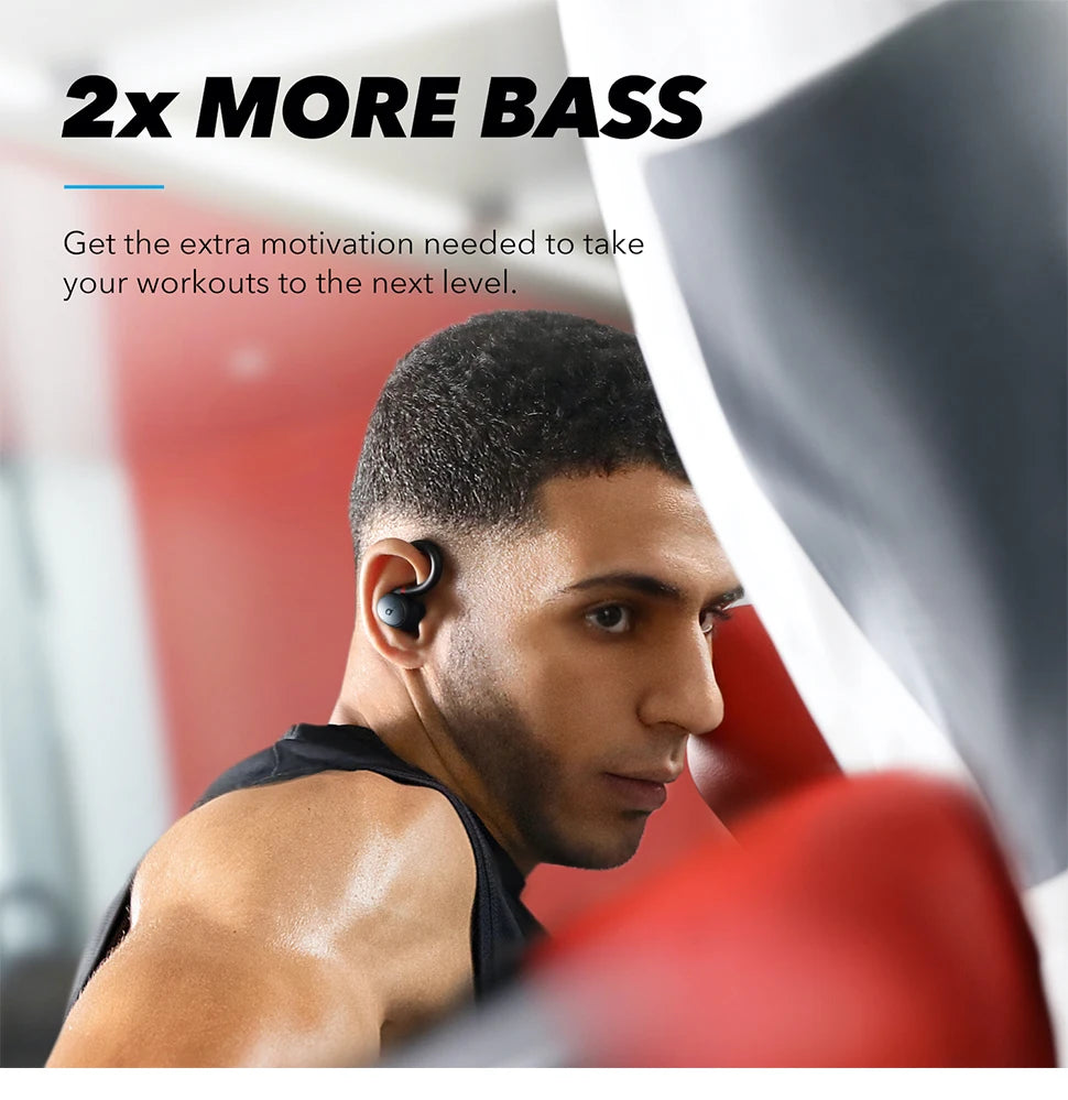 Anker Soundcore Sport X10 Bluetooth 5.2 Headphones Sports Rotating Ear Hooks Deep Bass IPX7 Waterproof Sweatproof Sport Earbuds