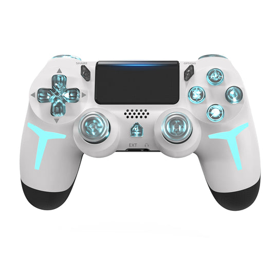 GAMINJA RGB Light Wireless Game Controller For PS4 PS3 Console Computer PC LED Bluetooth Gamepad 6-axis Gyroscope Dual Vibration