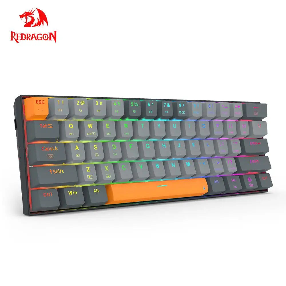 REDRAGON L61 RGB USB Mechanical Gaming Keyboard Support Bluetooth 5.0 wireless 2.4G 1.2X bigger keycap for big hand user Compute