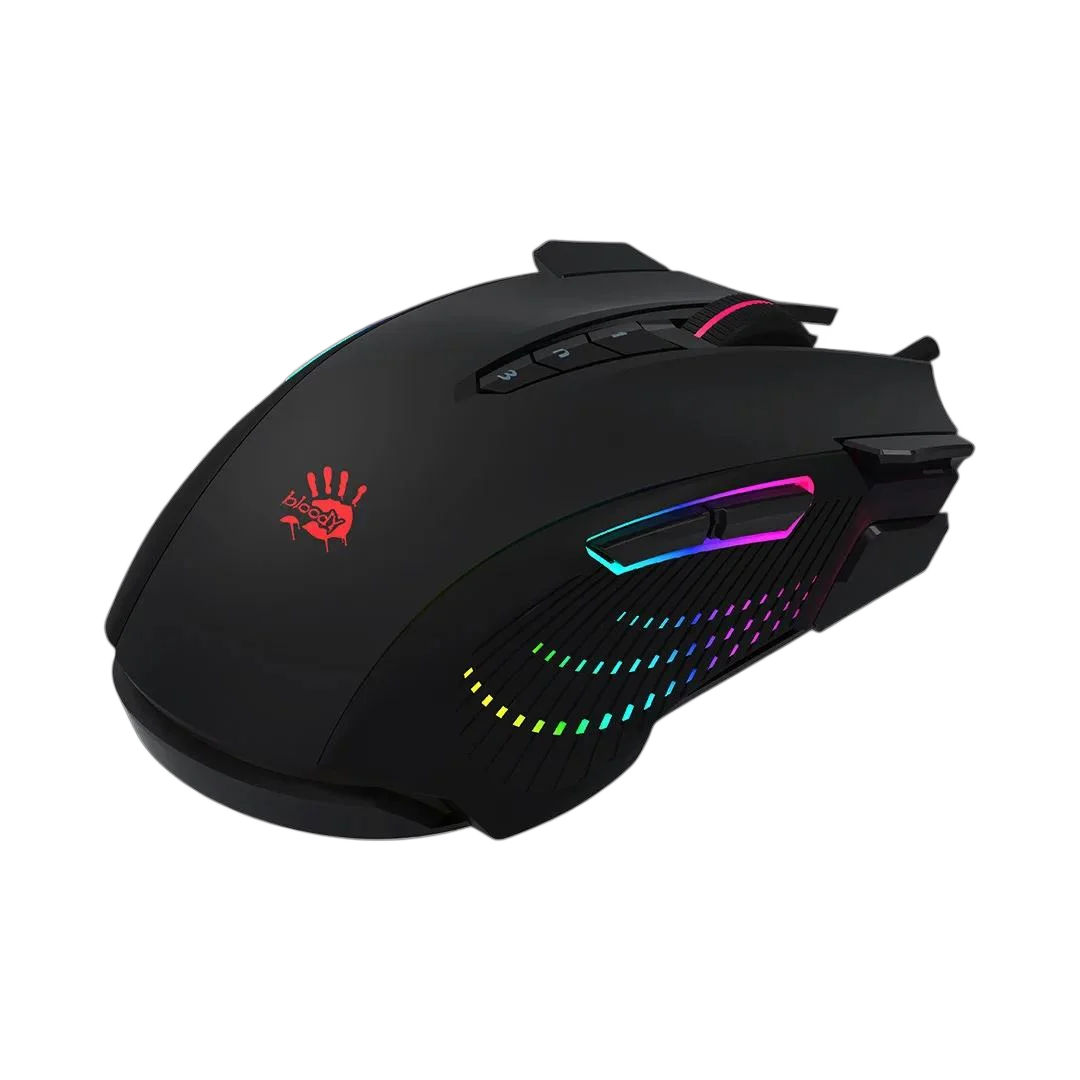 Bloody J90s Gaming Mouse, BC3332-S Gaming Engine, 8000 CPI, Acceleration 25 g, Metal X'Glide Armor Boot