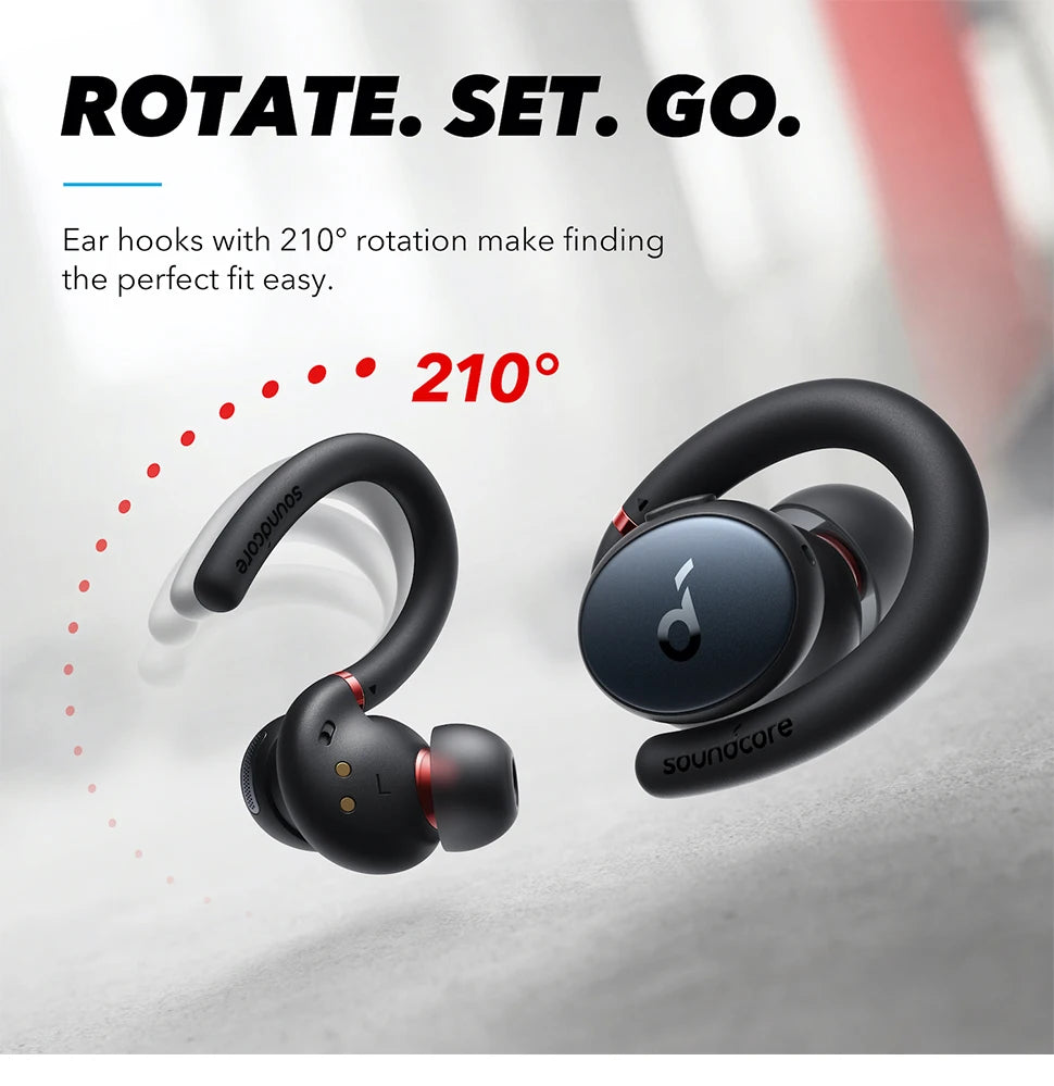 Anker Soundcore Sport X10 Bluetooth 5.2 Headphones Sports Rotating Ear Hooks Deep Bass IPX7 Waterproof Sweatproof Sport Earbuds