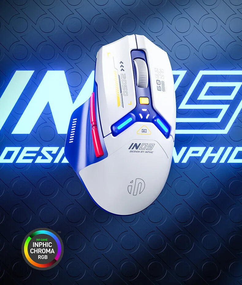 Inphic IN9 Wireless Gaming Mouse Rechargeable PAW3325 Bluetooth Mouse RGB Lighting Effect Desktop Computer Laptop Universal