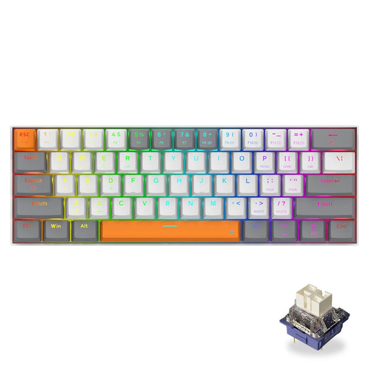 REDRAGON L61 RGB USB Mechanical Gaming Keyboard Support Bluetooth 5.0 wireless 2.4G 1.2X bigger keycap for big hand user Compute