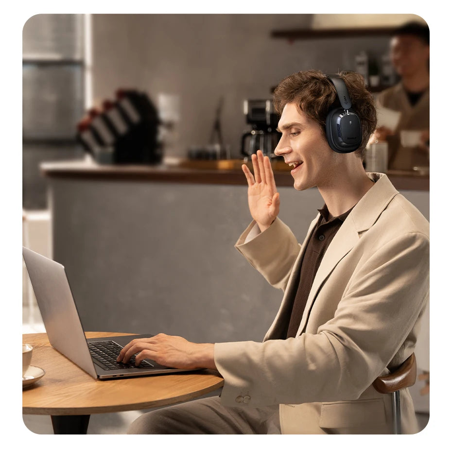 Baseus Bowie 10 Max Wireless Headphones 46dB Hybrid Active Noise Cancellation Earphones Bluetooth 5.4 Hi-Res LHDC 120H Headsets