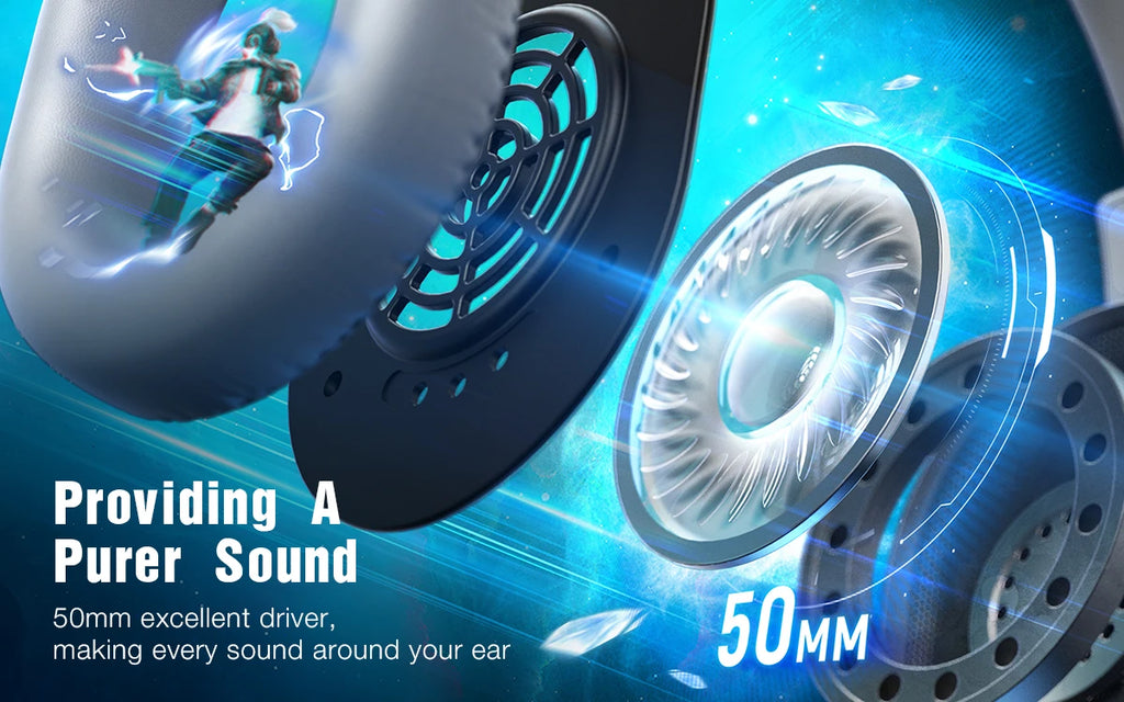 FIFINE USB Gaming Headset with 7.1 Surround Sound/3.5mm Jack/Microphone,Over-Ear Wired Headphone for PC PS4/5 Xbox Ampligame H9W