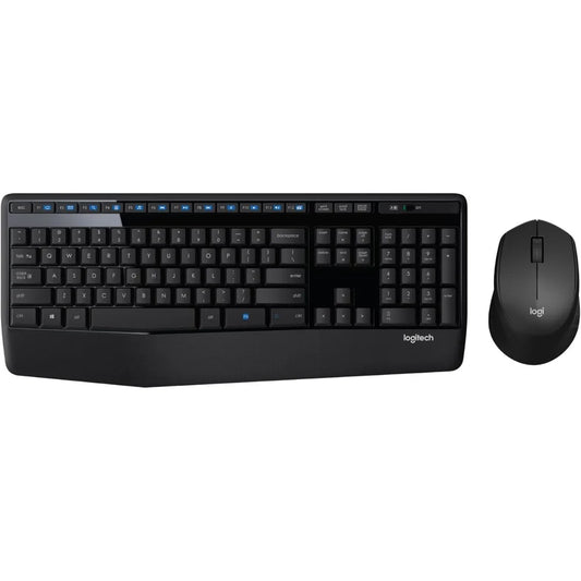 Logitech MK345 Wireless Keyboard and Mouse Combo with Palm Rest, 2.4 GHz USB Receiver, Compatible with PC, Laptop, Black