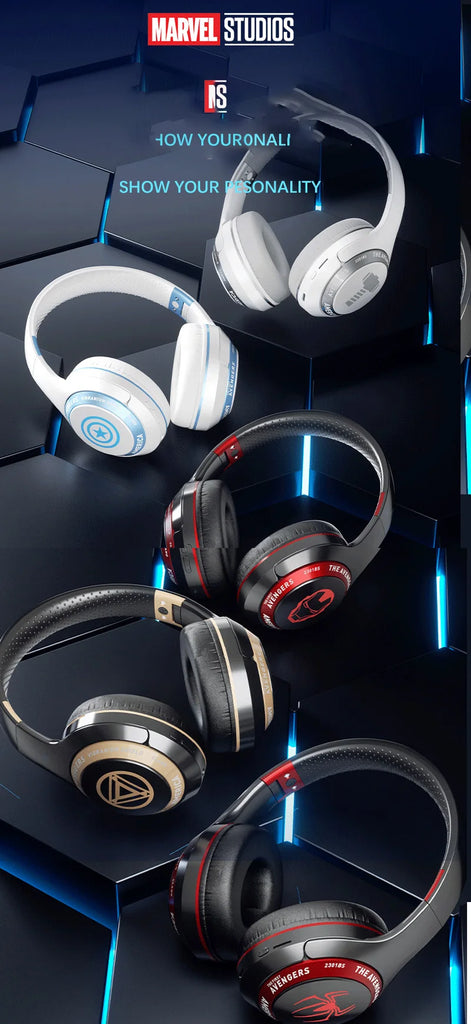 Marvel Spider Man Bluetooth Eagles Over ear Foldable Computer Wireless Headphones Noise Cancellation HIFI Stereo Gaming Headset
