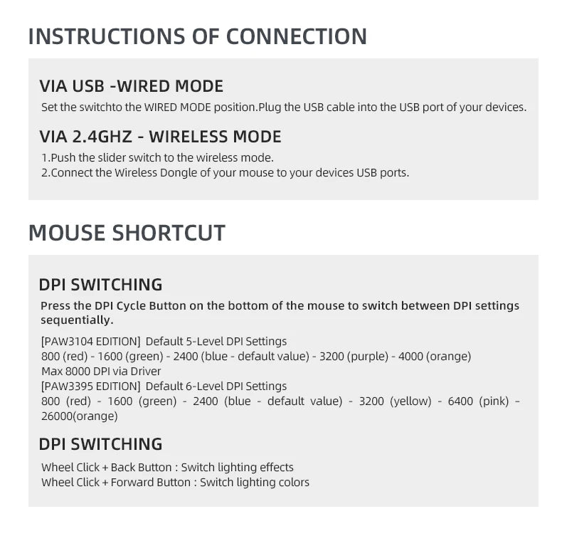 Machenike M7 Pro Gaming Mouse USB Wired 2.4GHz Wireless Mouse PAW3395 26000DPI 650IPS 7 Button 74g RGB For Laptop PC Mouse Gamer