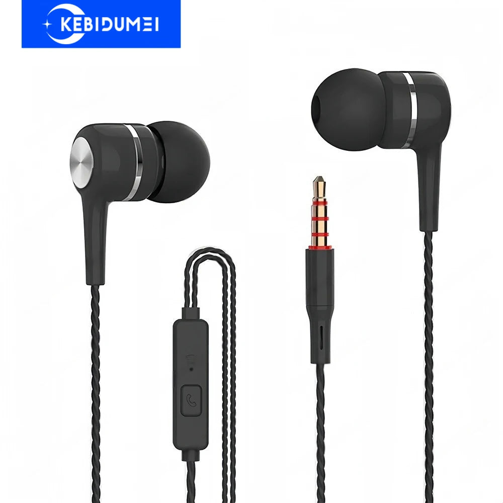 3.5mm Wired Headphones HiFi Stereo in-ear Earphones Gaming Headsets with Microphone Sports Earbuds for Xiaomi Huawei iPhone