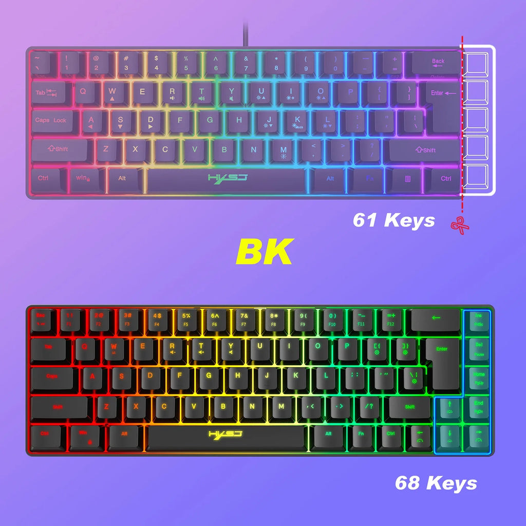 H61K Mechanical k Wired Streamer Mini Gaming Keyboard 19-Key Conflict-Free Membrane Keyboard but Mechanical Feel for Game/Office