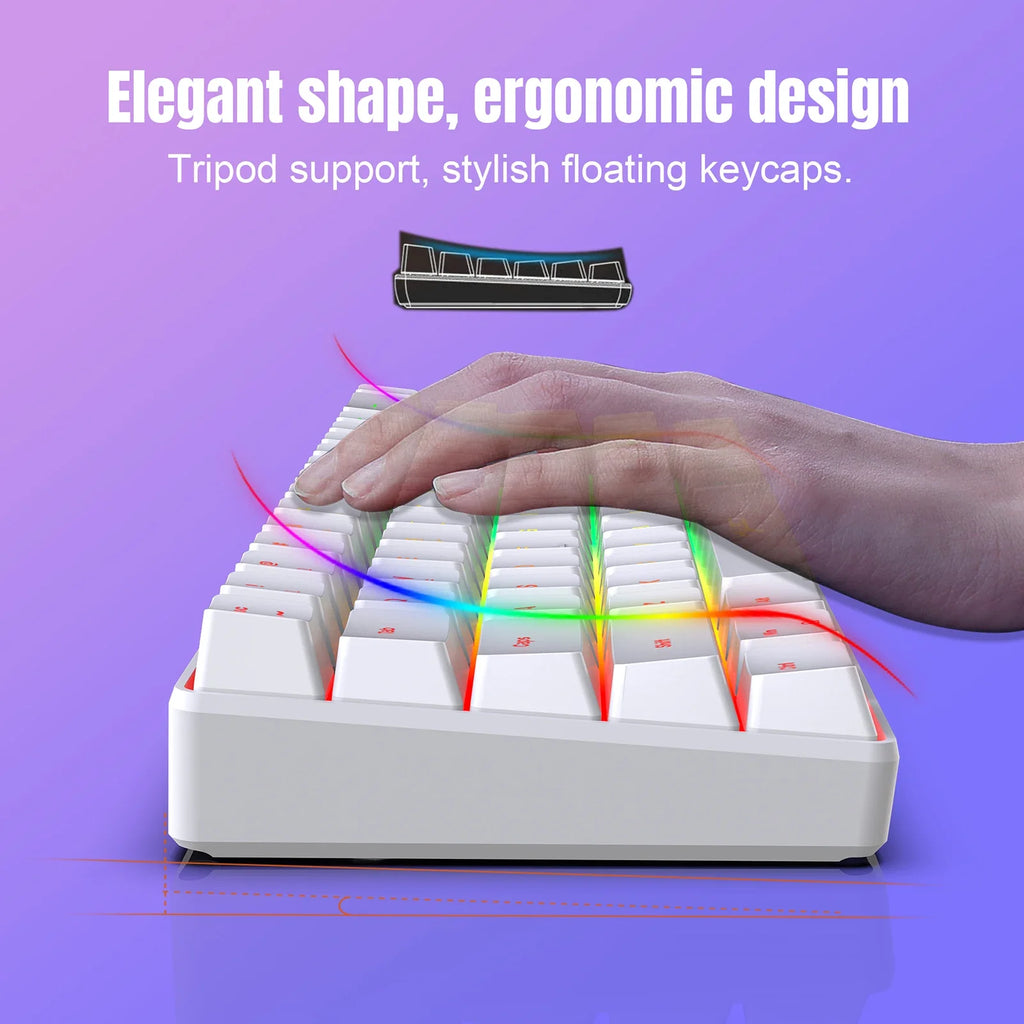 H61K Mechanical k Wired Streamer Mini Gaming Keyboard 19-Key Conflict-Free Membrane Keyboard but Mechanical Feel for Game/Office