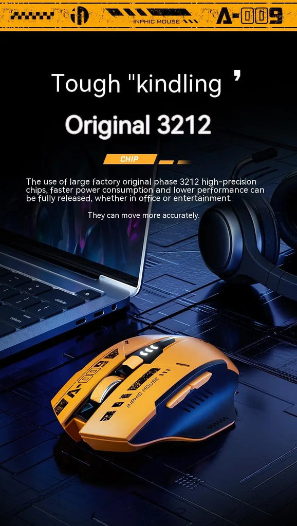 Inphic A9 2.4G Bluetooth wireless silent mouse mecha style mechanical feel For Pc Gamer Office Computer Laptop Accessories Ma