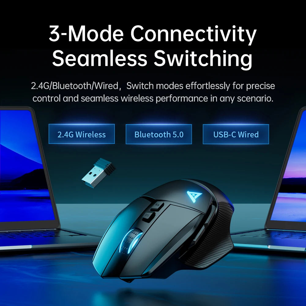 TAIDU TWG502 Gaming Mouse with RGB 2.4G Wireless Bluetooth Mouse 3Mode 14800DPI Lightweight for PC Gamer Computer Laptop