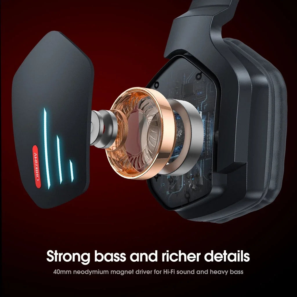 ONIKUMA B60 Bluetooth Gaming Headset Gaming Headset Gaming Headset 40mm speaker Support Aux 3.5mm cable