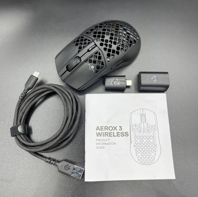 Steelseries Aerox3 Wireless hole mouse Rechargeable 2.4G Bluetooth 5.0 Gaming Mouse For LOL CS