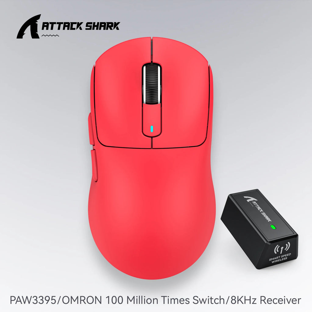 Attack Shark X3 Wireless Mouse,PixArt PAW3395 26K DPI  1K/4K Lightweight Mouse ,Tri-Mode Macro Gaming Mouse,Laptop/win/mac