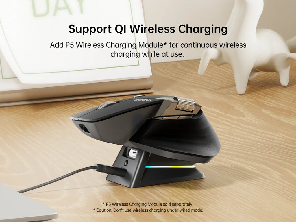 Rapoo MT760PRO Wireless Mouse NearLink + Bluetooth 5.0 Multi-Device 12000 DPI 2K Polling Rate Ergo for Work Gaming Quiet Clicks