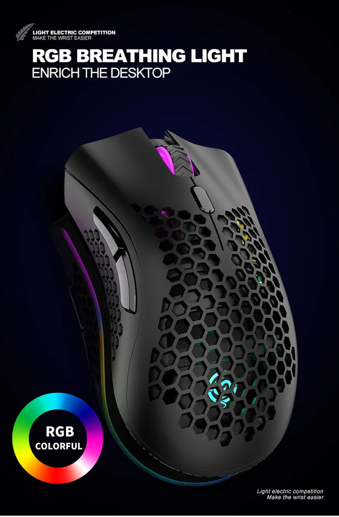 BM600 Rechargeable USB 2.4G Wireless RGB Light Honeycomb Gaming Mouse Desktop PC Computers Notebook Laptop Mice Mause Gamer Cute