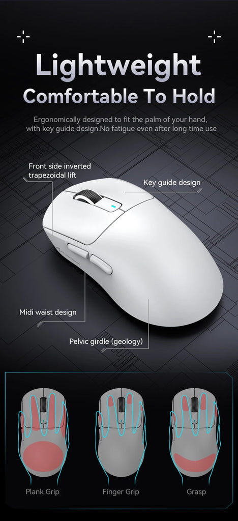 Attack Shark X3 Wireless Mouse,PixArt PAW3395 26K DPI  1K/4K Lightweight Mouse ,Tri-Mode Macro Gaming Mouse,Laptop/win/mac