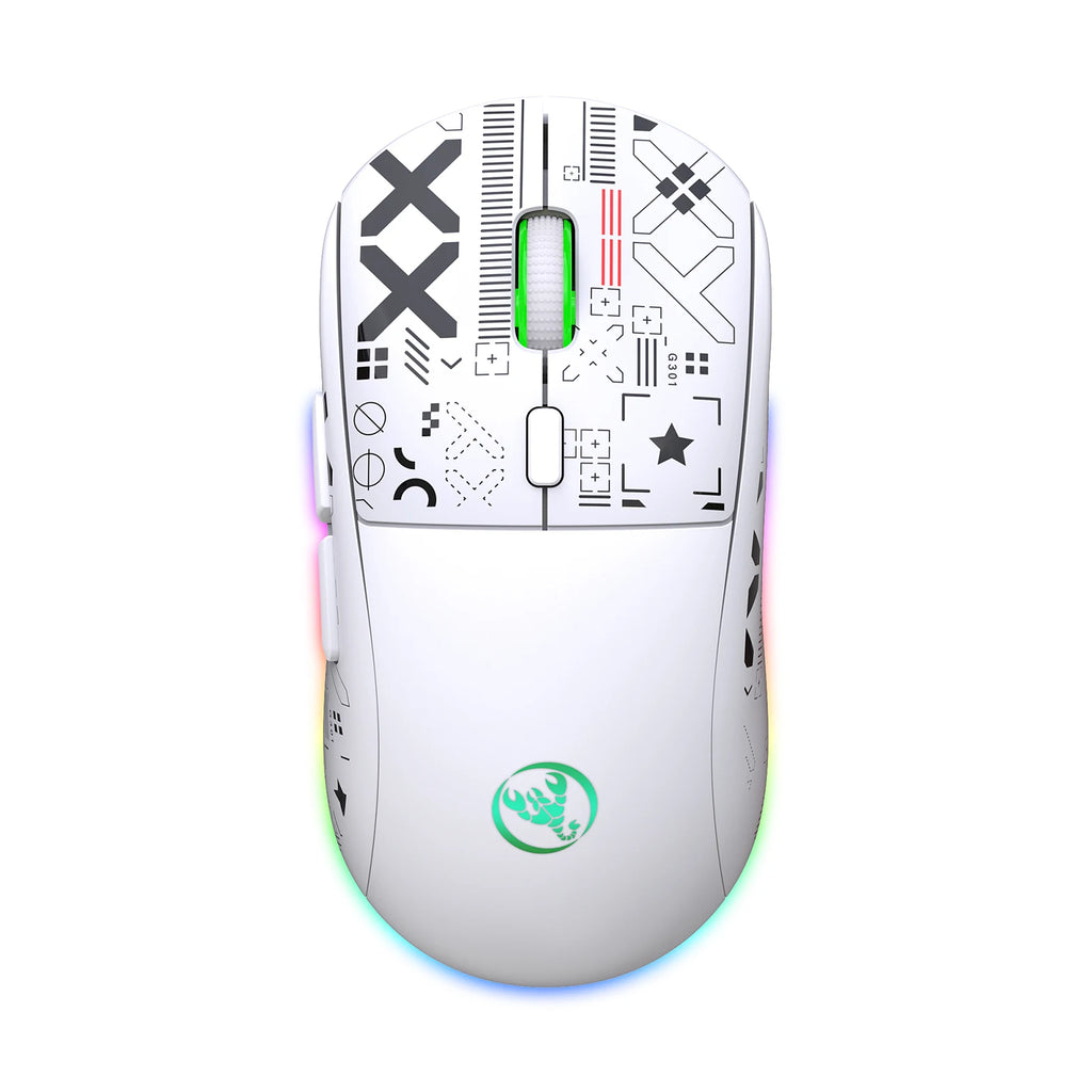 hxsj T90 2.4G Wireless Mechanical Mouse RGB Gaming Mouse Ergonomic 10 Million Keystroke 3600DPI Mouse 11 RGB Lighting Modes Mice