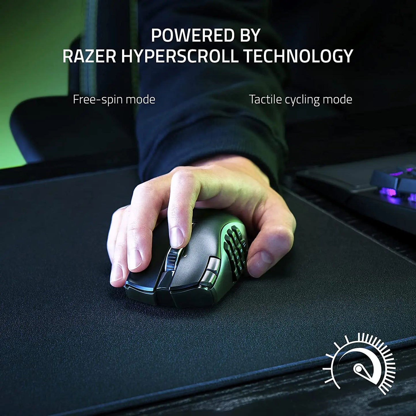 Razer Naga V2 HyperSpeed Wireless MMO Gaming Mouse: 19 Programmable Buttons 30K Optical Sensor- Mechanical Mouse Switches Gen-2