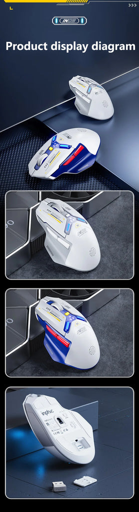 Inphic IN9 Wireless Gaming Mouse Rechargeable PAW3325 Bluetooth Mouse RGB Lighting Effect Desktop Computer Laptop Universal
