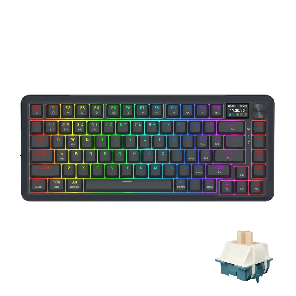 REDRAGON FLEKACT K708 PRO RGB USB Mechanical Gaming Keyboard 82 Keys Support Bluetooth wireless 2.4G Wired for Gamer Computer PC