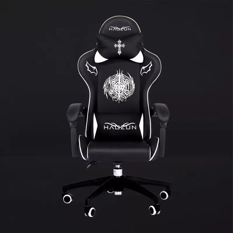 Men's Black Gaming Chair Cute Computer Chair Home Comfort Lift Boss Seat Internet Cafe Game Anchor Live Chair