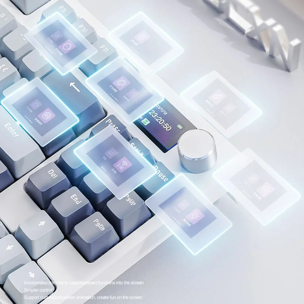 Attack Shark K86 Wireless Mechanical Keyboard,RGB TFT Screen ,Hot Swap, Metal Knob,Tri-mode Connectivity,macro Gaming Keyboar