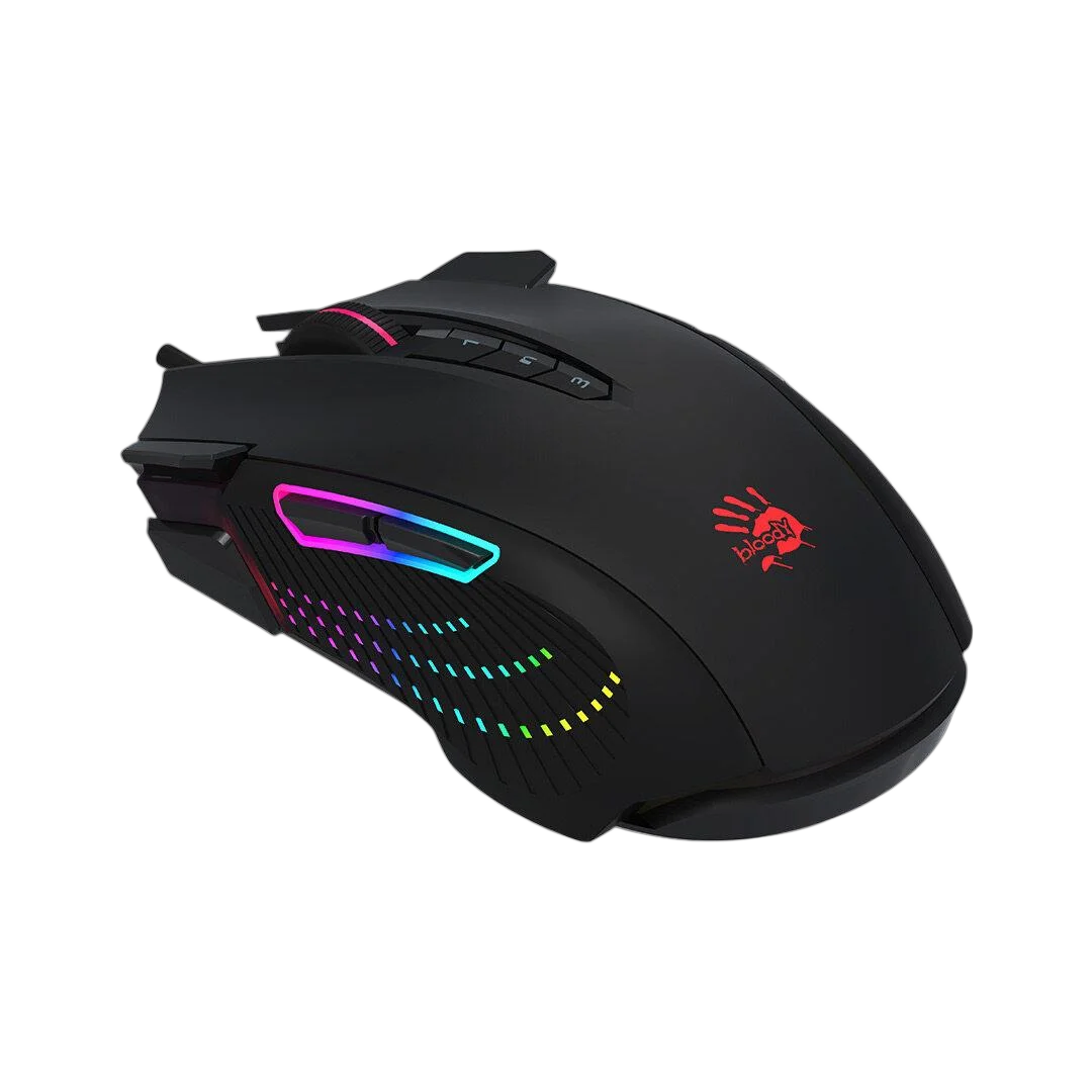 Bloody J90s Gaming Mouse, BC3332-S Gaming Engine, 8000 CPI, Acceleration 25 g, Metal X'Glide Armor Boot