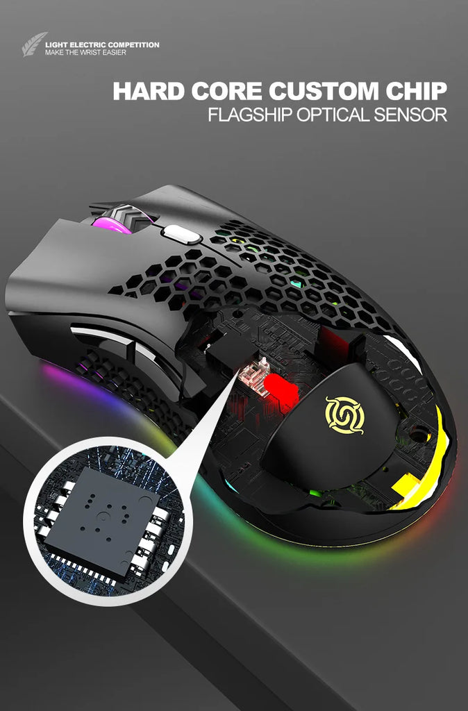 BM600 Rechargeable USB 2.4G Wireless RGB Light Honeycomb Gaming Mouse Desktop PC Computers Notebook Laptop Mice Mause Gamer Cute