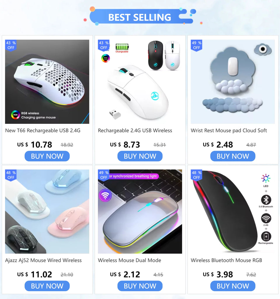 2.4G Wireless Gaming Mouse RGB Lighting Charging Mouse  with Adjustable DPI Ergonomic Honeycomb Design for Desktop Laptop