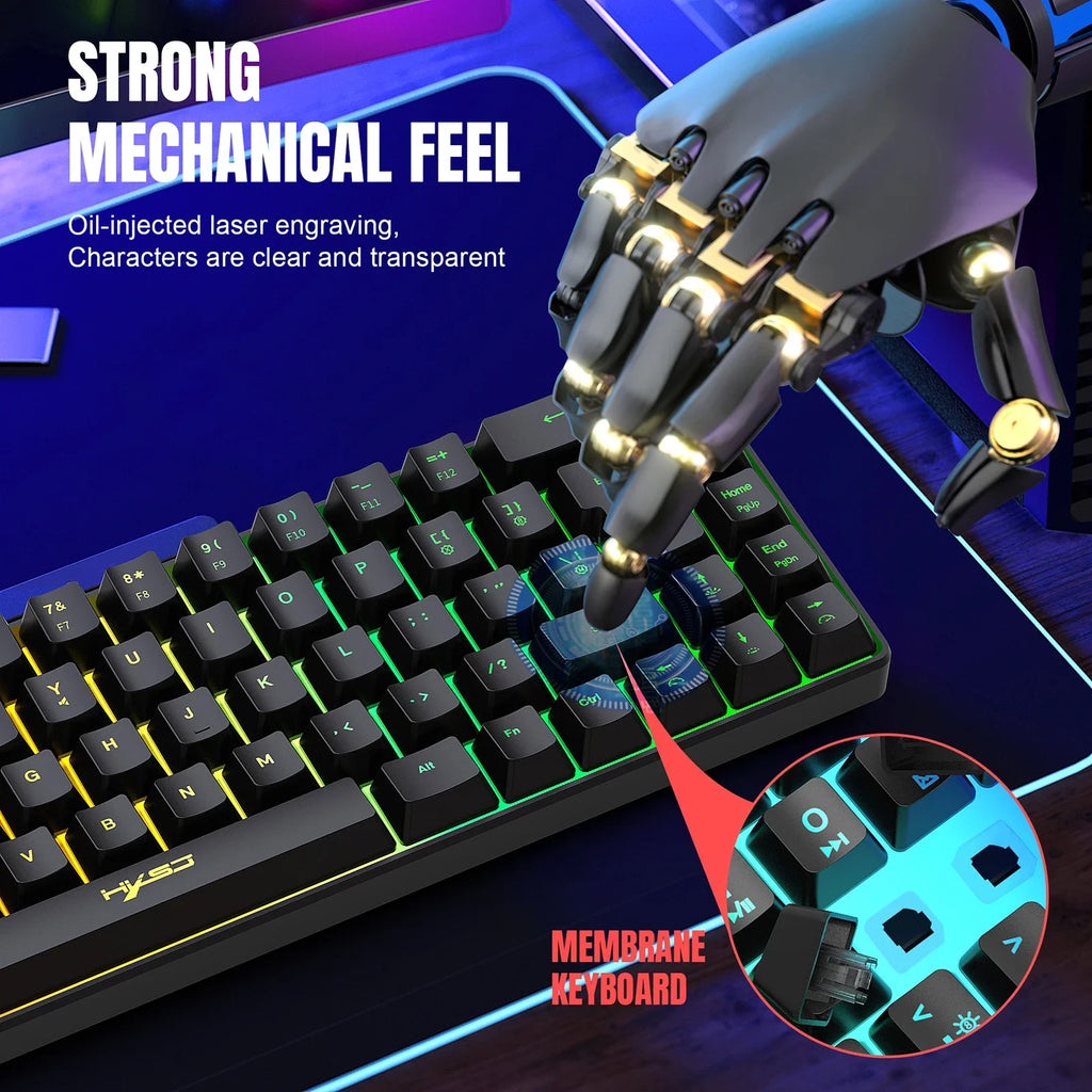 H61K Mechanical k Wired Streamer Mini Gaming Keyboard 19-Key Conflict-Free Membrane Keyboard but Mechanical Feel for Game/Office