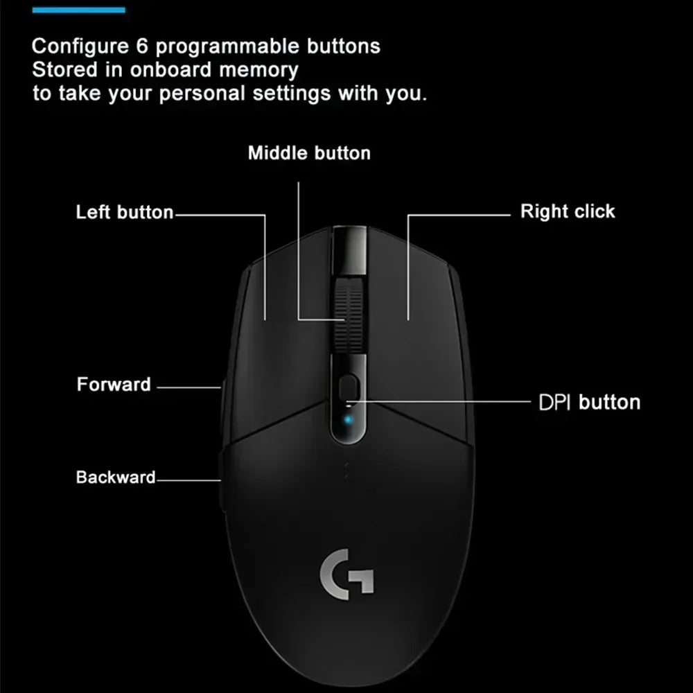 Logitech G305 Wireless Mouse Gaming Esports Peripheral Programmable Office Desktop Laptop Mouse LOL ﻿