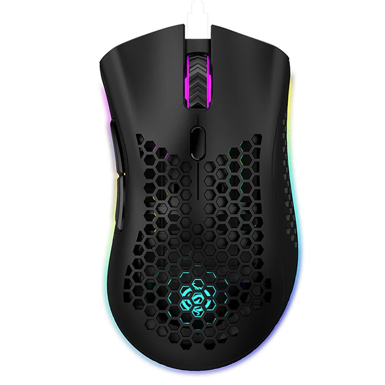 BM600 Rechargeable USB 2.4G Wireless RGB Light Honeycomb Gaming Mouse Desktop PC Computers Notebook Laptop Mice Mause Gamer Cute